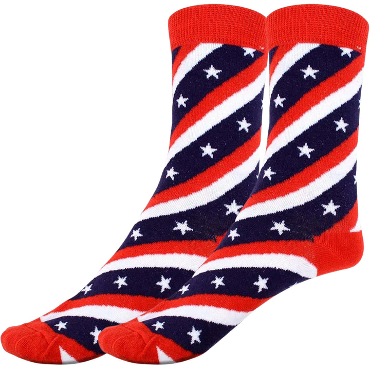 American Flag Crew Novelty Socks - Navy Blue
