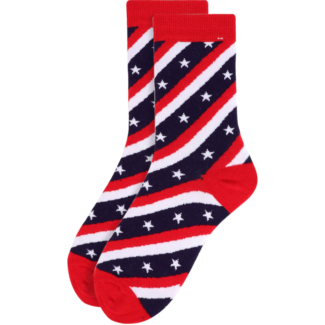 American Flag Crew Novelty Socks - Navy Blue
