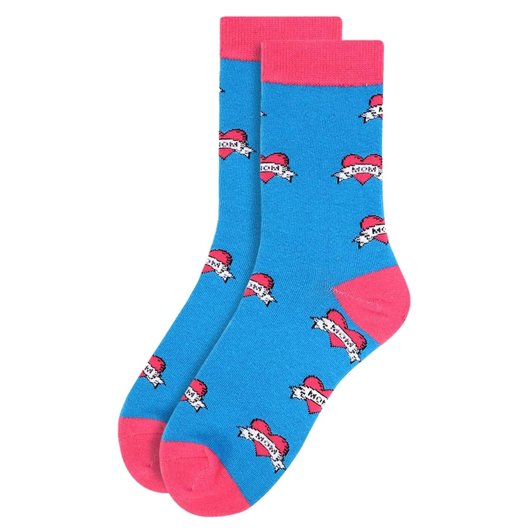 Love Mom Novelty Socks - Blue