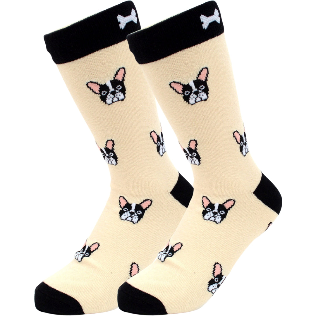 French Bulldog Dog Novelty Socks - Beige