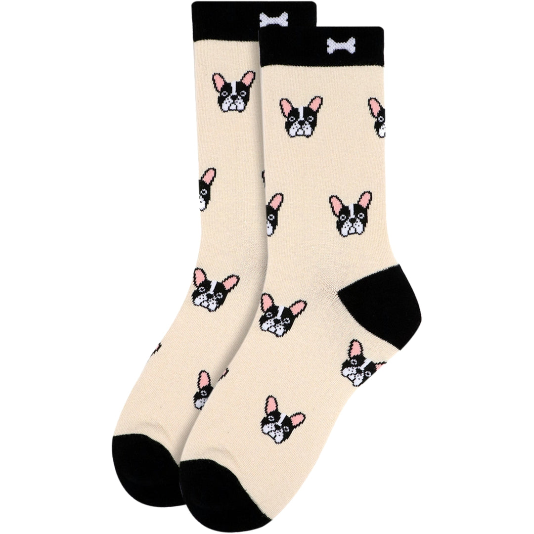 French Bulldog Dog Novelty Socks - Beige