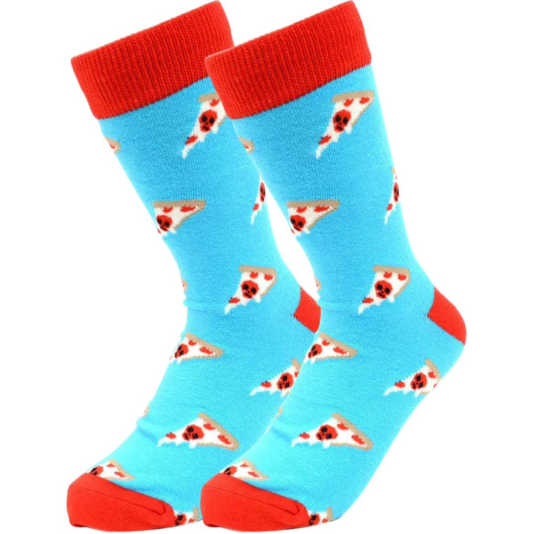 Pizza Slice Novelty Socks - Light Blue