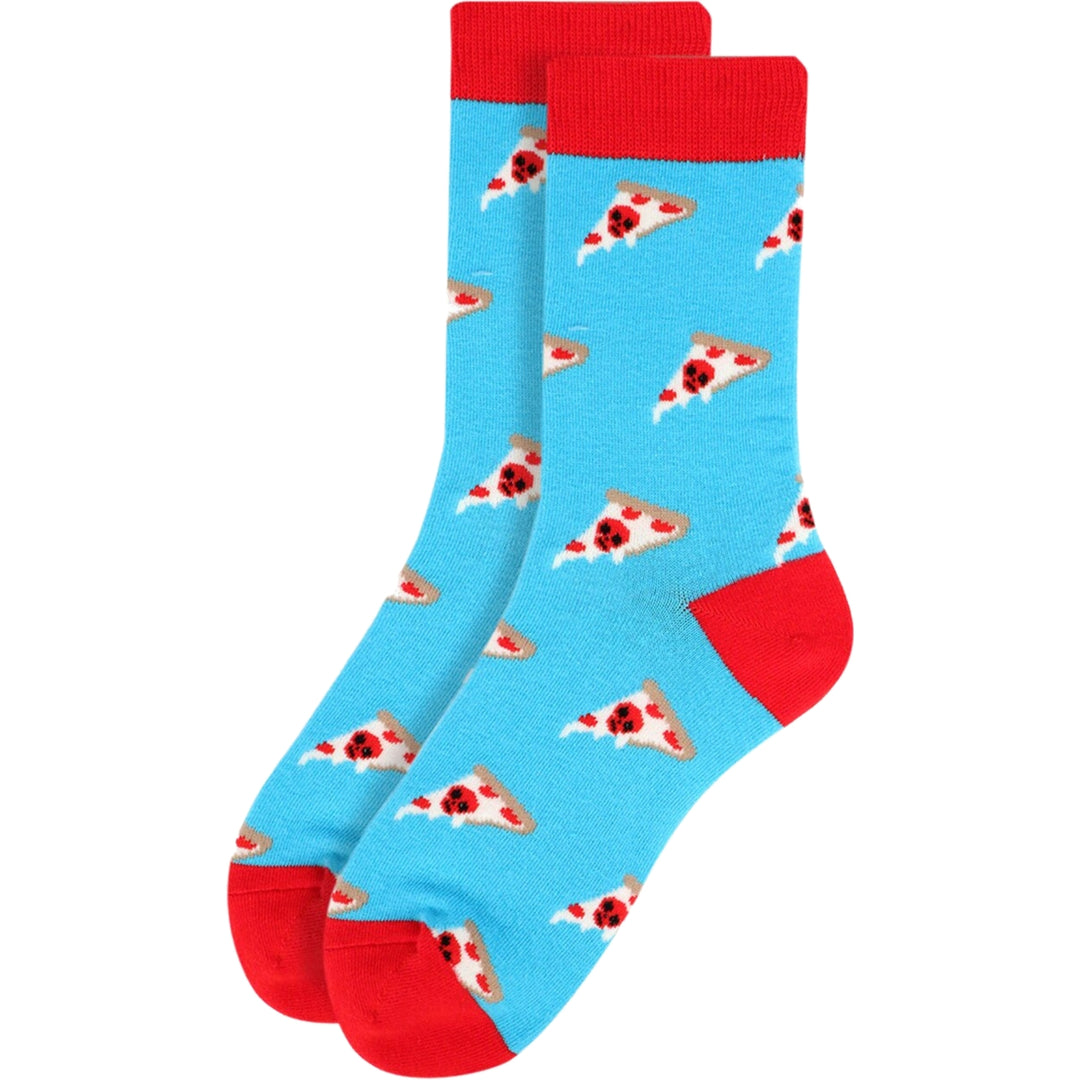 Pizza Slice Novelty Socks - Light Blue