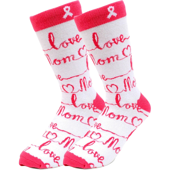 Love Mom Novelty Socks - White