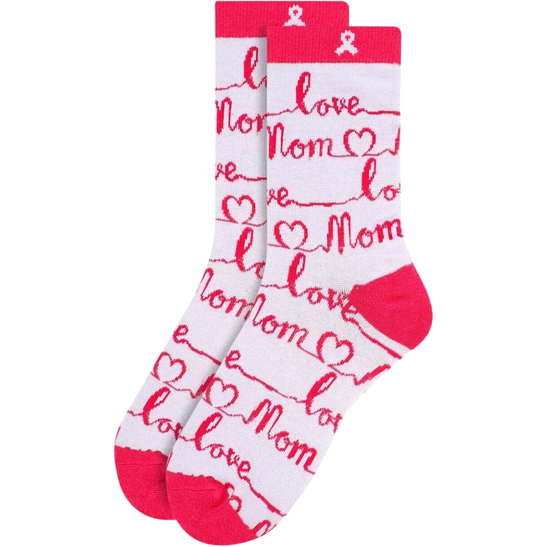 Love Mom Novelty Socks - White