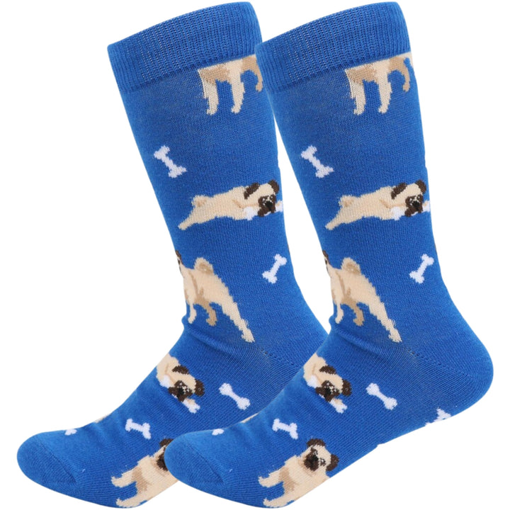 Pug Dogs and Bones Dog Novelty Socks