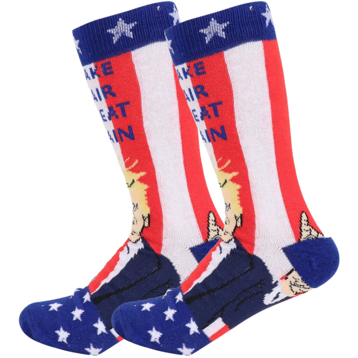 Donald Trump Statement American Flag Novelty Socks - Red/White/Blue