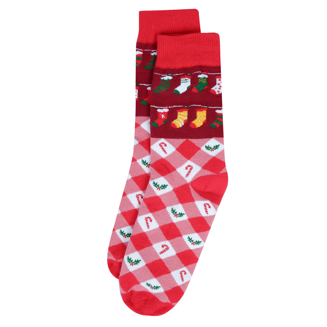 Christmas Ornaments Crew Novelty Socks - Red