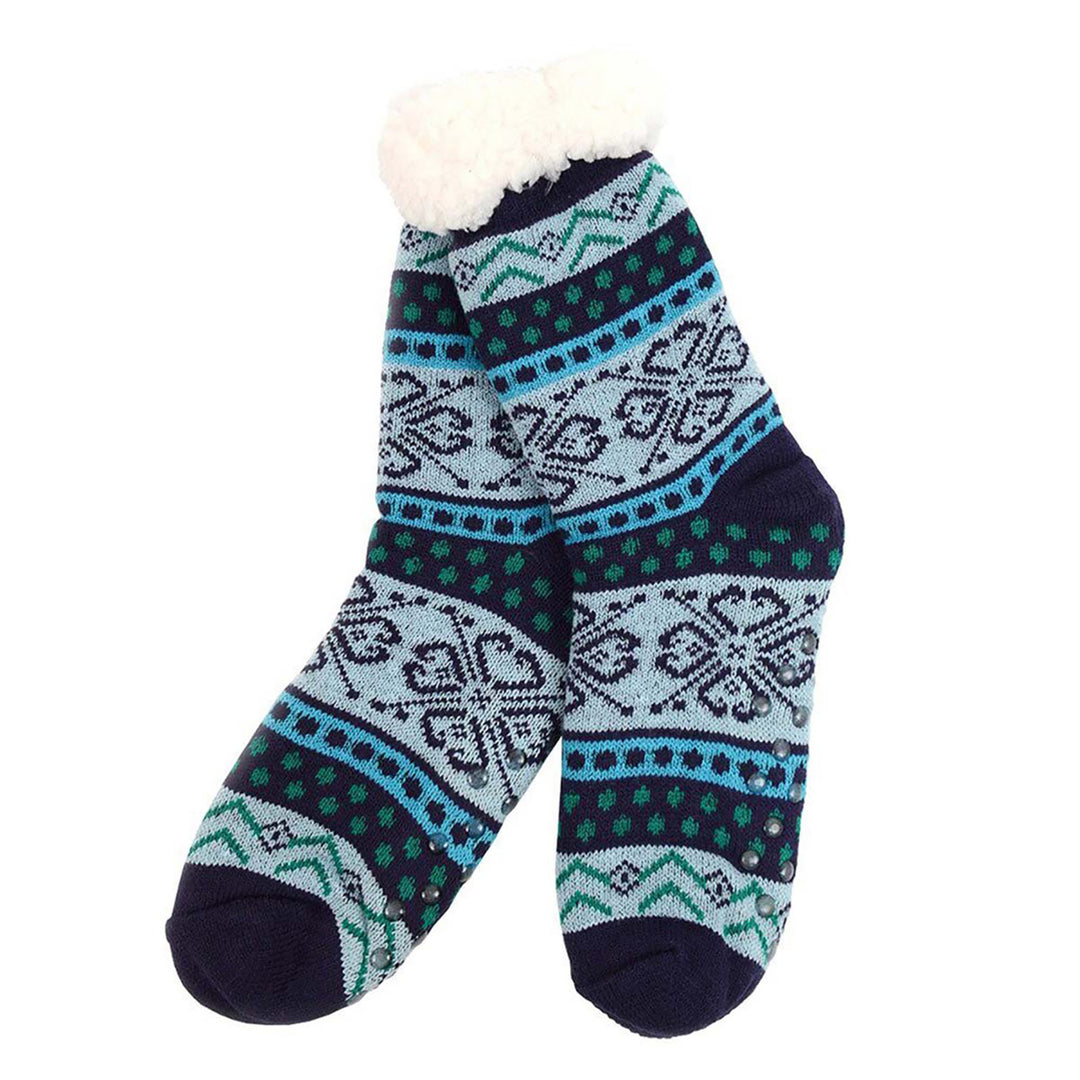 Navy Blue Christmas Slipper Socks