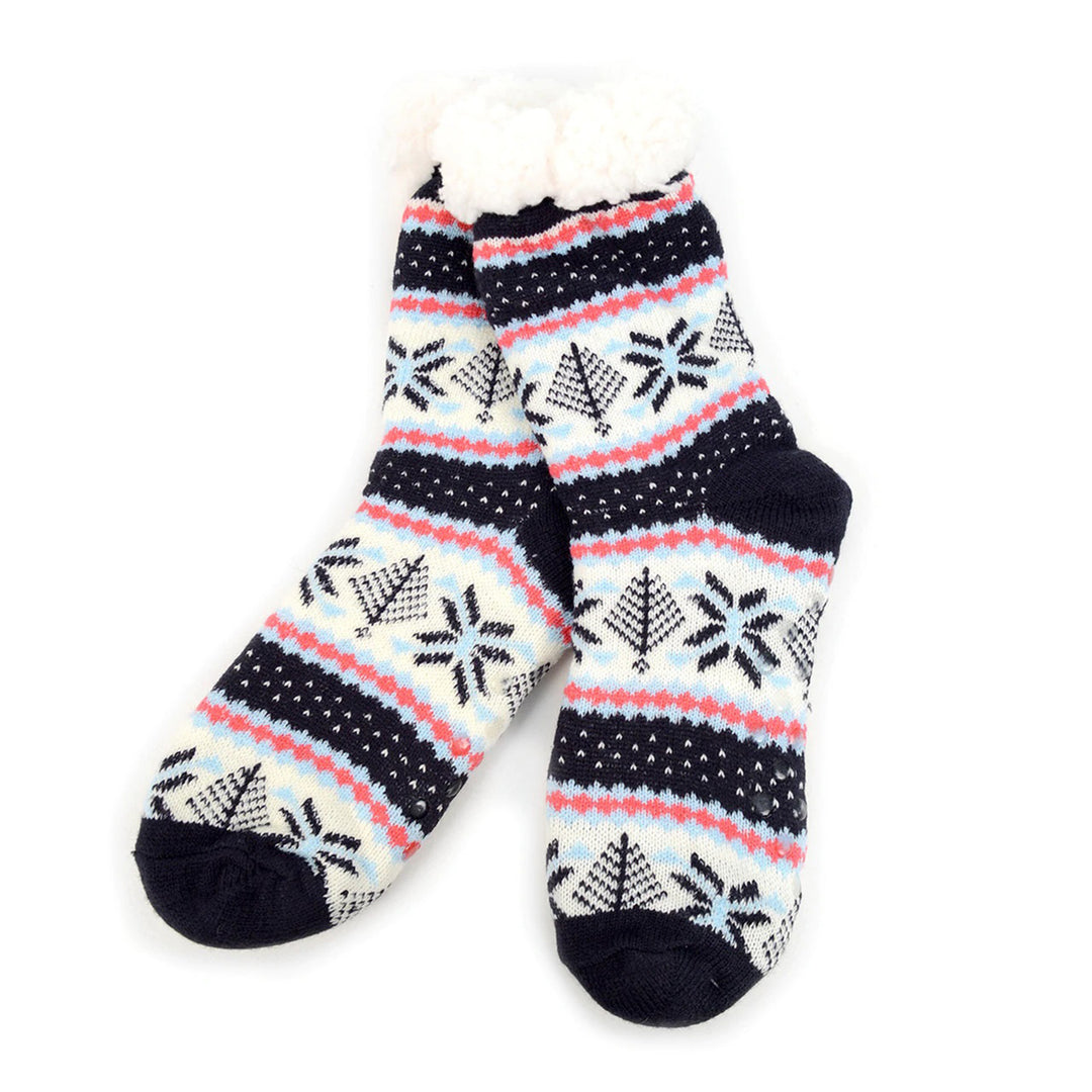 Christmas Plush Sherpa Slipper Socks - White