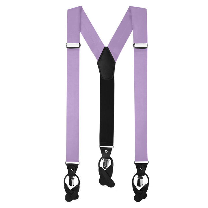 Solid Fabric Suspenders - Lavender