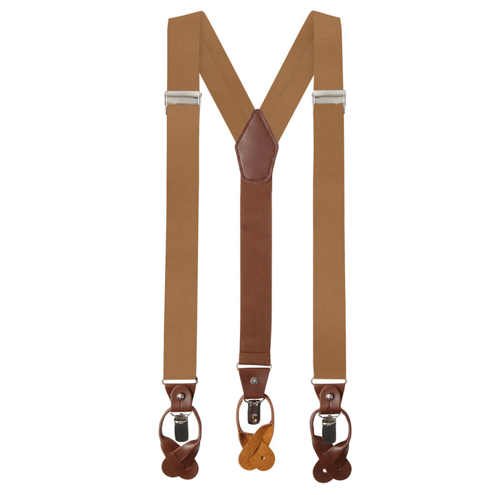 Solid Fabric Suspenders - Copper Sundial