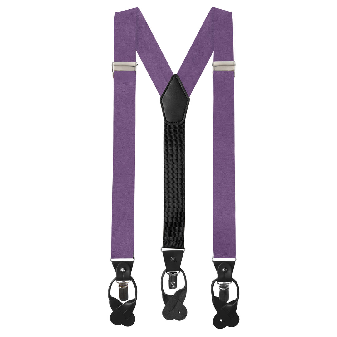 Wedding Solid Fabric Suspenders - Wisteria