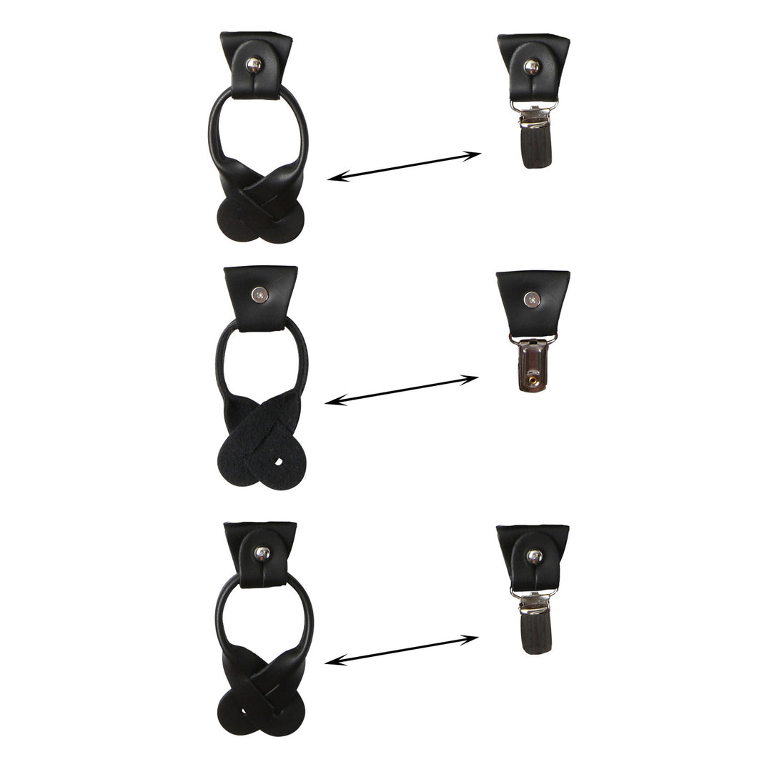 Polka Dot Suspenders - Black