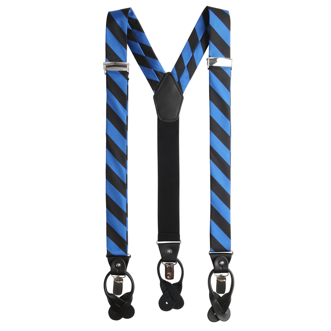 Striped Suspenders - Royal Black
