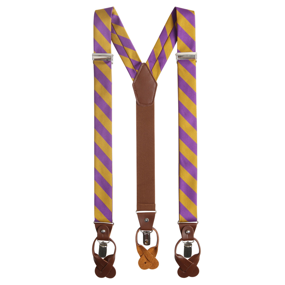 Striped Suspenders - Purple Gold