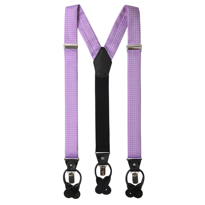Polka Dot Suspenders - Lavender