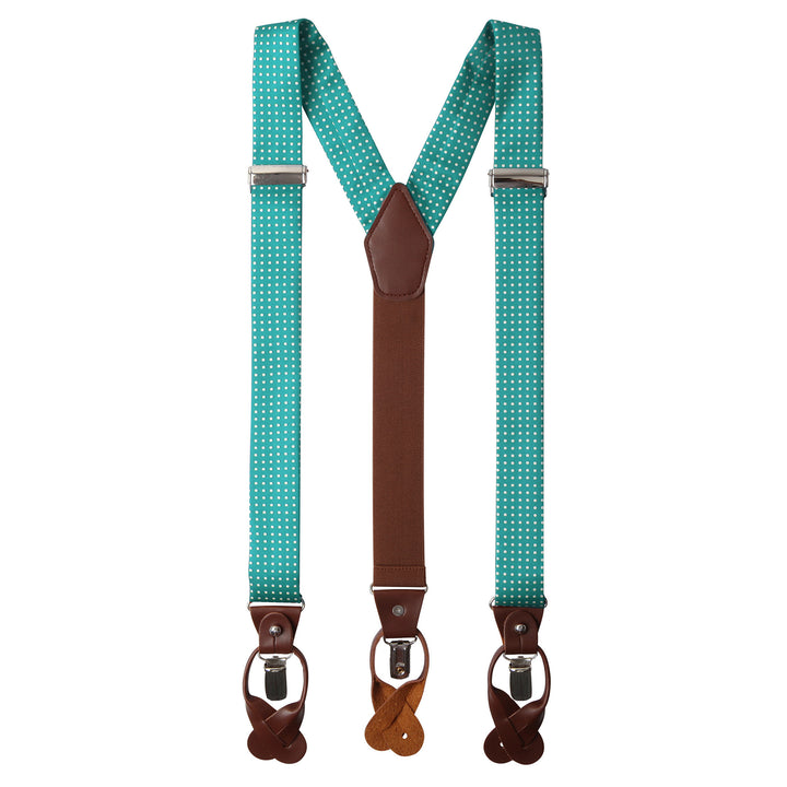 Polka Dot Suspenders - Teal