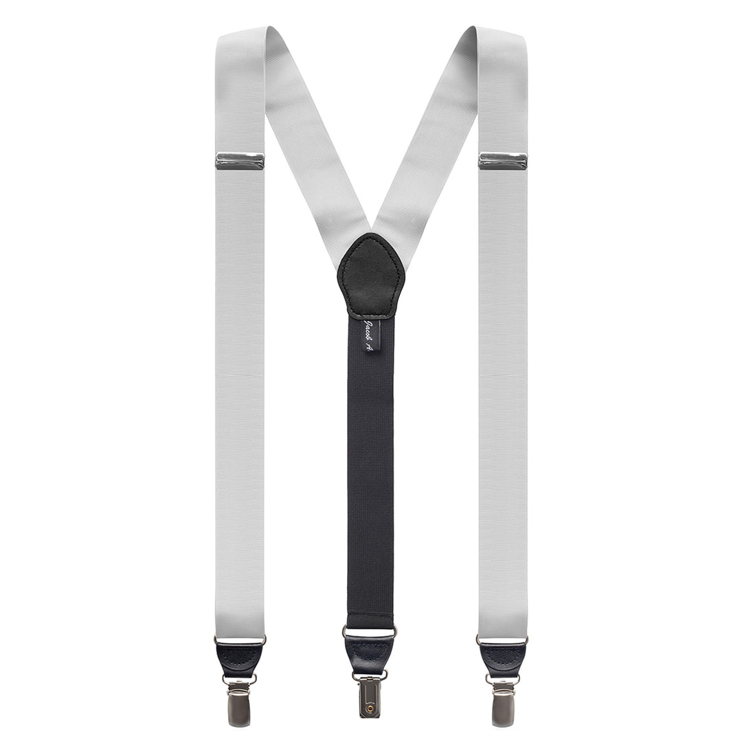 Grosgrain Ribbon Suspenders - Silver