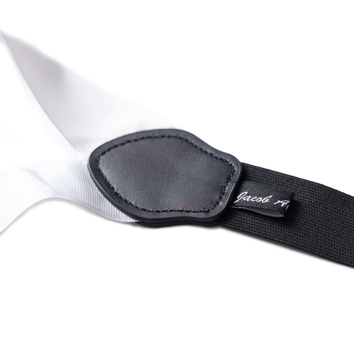 Grosgrain Ribbon Suspenders - Silver