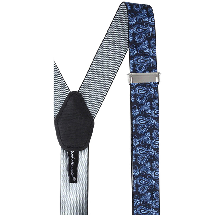 Paisley Suspenders - Navy Blue
