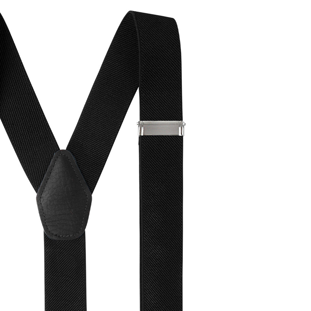 Solid Elastic Suspenders - Black