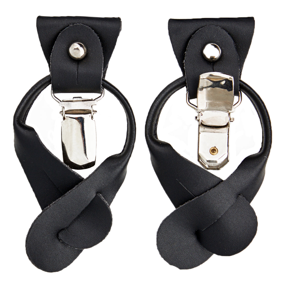 Solid Fabric Suspenders - Charcoal Gray