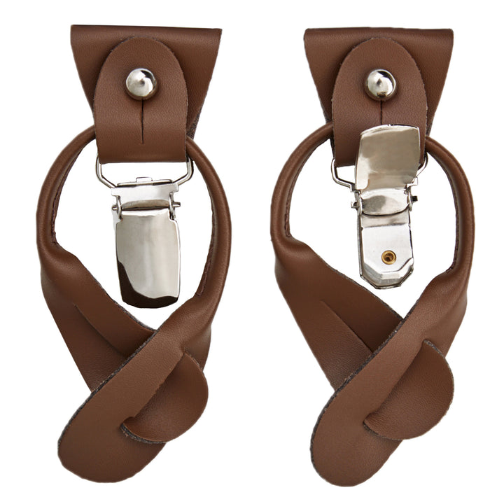 Solid Fabric Suspenders - Copper Sundial