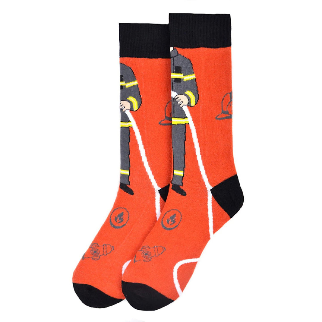 Men's Firefighter Crew Novelty Socks