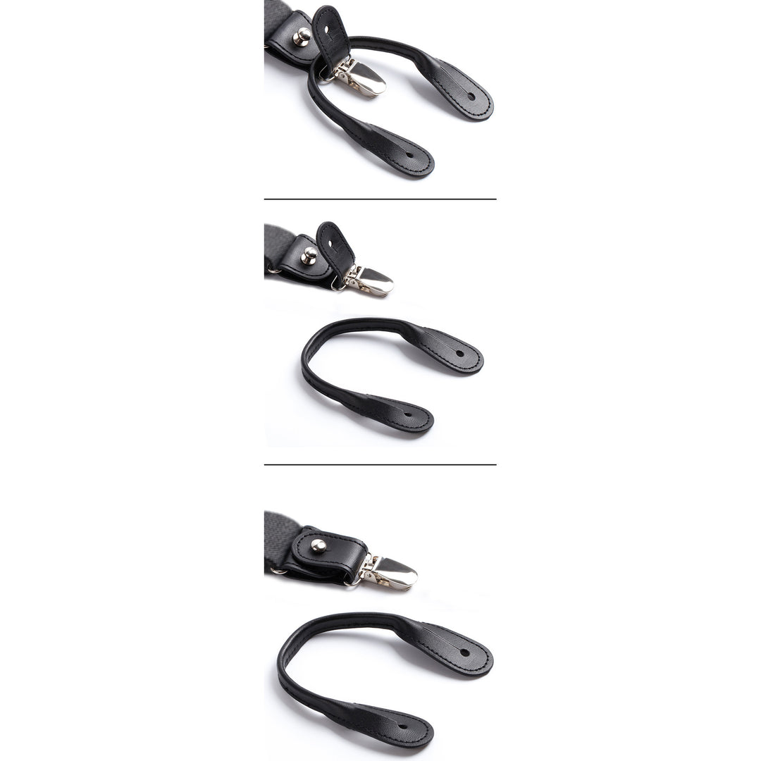 Solid Elastic Suspenders - Black