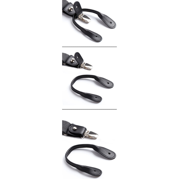 Solid Elastic Suspenders - Black