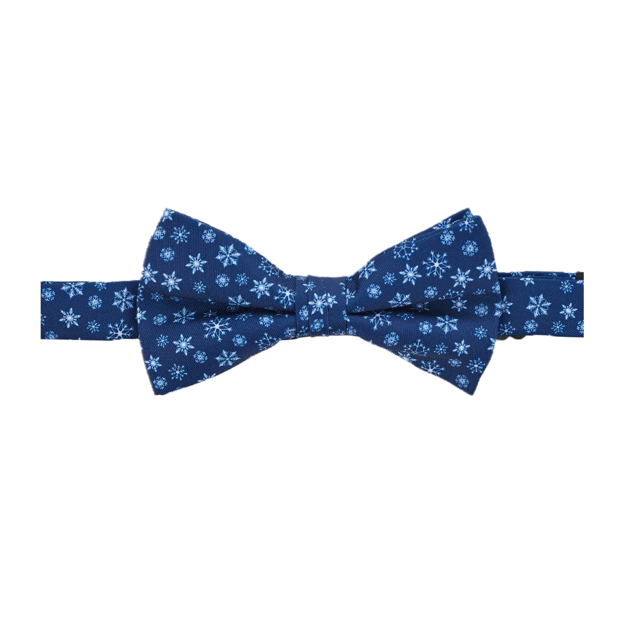 Men's Winter Snowflakes Pre-Tied Banded Bow Tie - Dark Blue